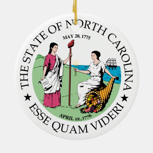North Carolina Zeichen Keramik Ornament (Hinten)
