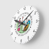 North Carolina Zeichen Runde Wanduhr (Winkel)