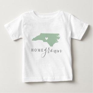 North Carolina Zuhause Grown Editierbarer Staat Baby T-shirt