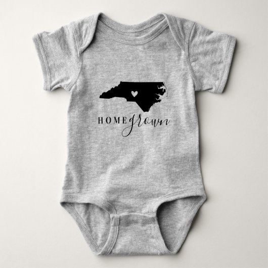 North Carolina Zuhause Grown Staat T-Shirt Baby Strampler (Vorderseite)