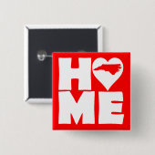 North Carolina Zuhause Heart Staat Button Abzeiche (Vorne & Hinten)