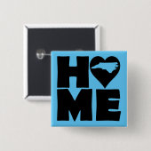 North Carolina Zuhause Heart Staat Button Abzeiche (Vorne & Hinten)