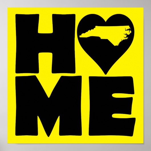 North Carolina Zuhause Heart Staaten Poster Sign (Vorne)