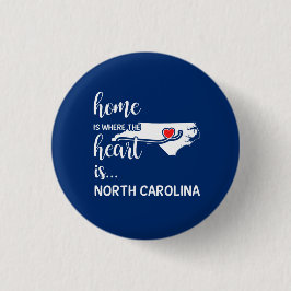 North Carolina Zuhause ist das Herz Button
