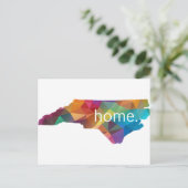 North Carolina ZUHAUSE Low Poly Postkarte (Stehend Vorderseite)