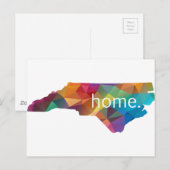 North Carolina ZUHAUSE Low Poly Postkarte (Vorne/Hinten)