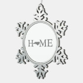 North Carolina Zuhause Staat Gestalten Buchstabe W Schneeflocken Zinn-Ornament (Rechts)