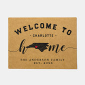 North Carolina Zuhause Staat Karte USA Minimal Wil Fußmatte (Vorderseite)