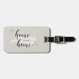 North Carolina - Zuhause Sweet Zuhause burlap look Gepäckanhänger