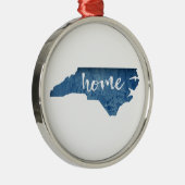North Carolina Zuhause Wood Grain Ornament Aus Metall (Rechts)