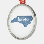 North Carolina Zuhause Wood Grain Ornament Aus Metall (Links)