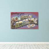 North CarolinaGroße Buchstabenszenen 4 Leinwanddruck (Insitu (Holzboden))