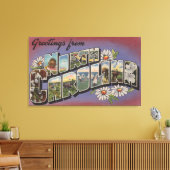 North CarolinaGroße Buchstabenszenen 4 Leinwanddruck (Insitu (Wohnzimmer))