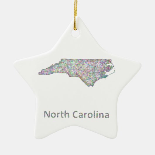 North Carolinakarte Keramik Ornament (Vorne)