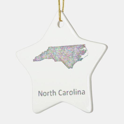 North Carolinakarte Keramik Ornament (Links)
