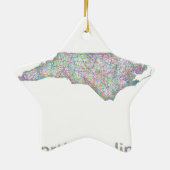 North Carolinakarte Keramik Ornament (Hinten)