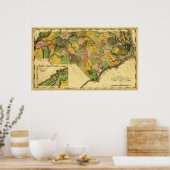 North CarolinaPanoramakarte Poster (Küche)