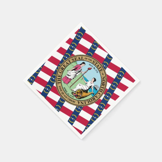 North Carolinian Flag & Seal, North Carolina Serviette (Ecke)