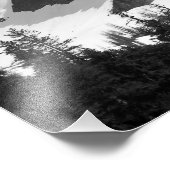 North Cascades Mountain Peak Schwarz und Weiß Fotodruck (Ecke)