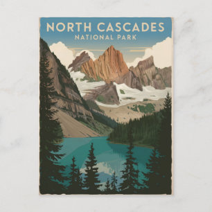 North Cascades National Park im Vintage-Stil Postkarte