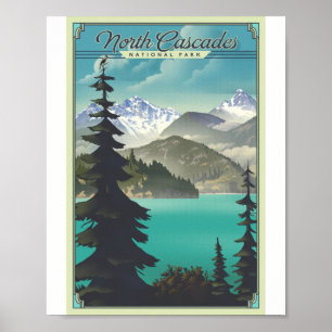 North Cascades National Park Litho Kunstposter Poster