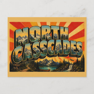 North Cascades National Park Peaks Lakes Kunst Postkarte
