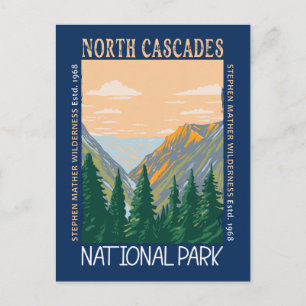 North Cascades National Park Vintage abgenutzt Postkarte