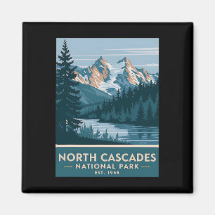 North Cascades National Park Vintage Camping Männe Magnet