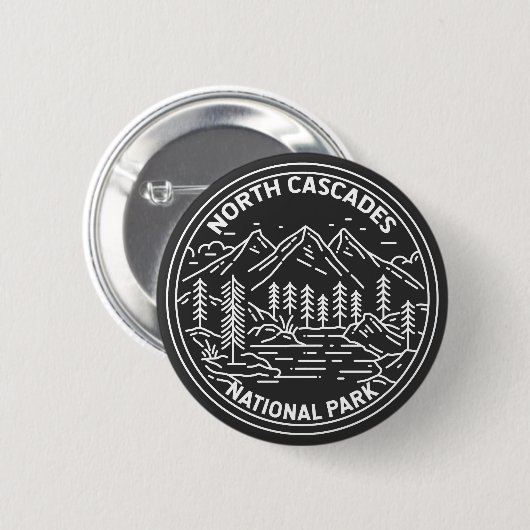 North Cascades National Park Washington Monoline Button (Vorne & Hinten)