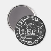 North Cascades National Park Washington Monoline Magnet (Vorderseite/Rückseite)