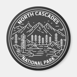 North Cascades National Park Washington Monoline Magnet