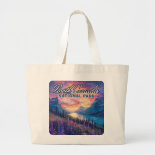 North Cascades National Park Washington Vintage-Re Jumbo Stoffbeutel