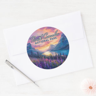 North Cascades National Park Washington Vintage-Re Runder Aufkleber