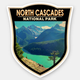 North Cascades National Park Washington Watercolor Aufkleber