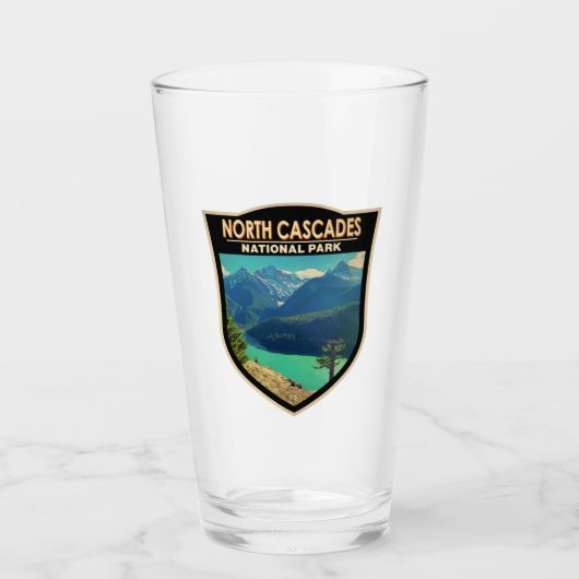North Cascades National Park Washington Watercolor Glas (Vorderseite)