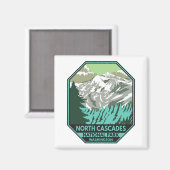 North Cascades Nationalpark Goode Mountain Retro Magnet (Vorderseite/Rückseite)