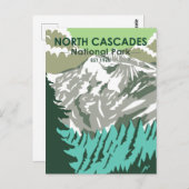 North Cascades Nationalpark Goode Mountain Retro Postkarte (Vorne/Hinten)