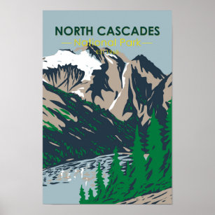 North Cascades Nationalpark Mount Triumph Vintag Poster