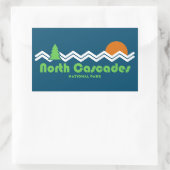 North Cascades Nationalpark Retro Rechteckiger Aufkleber (Tasche)