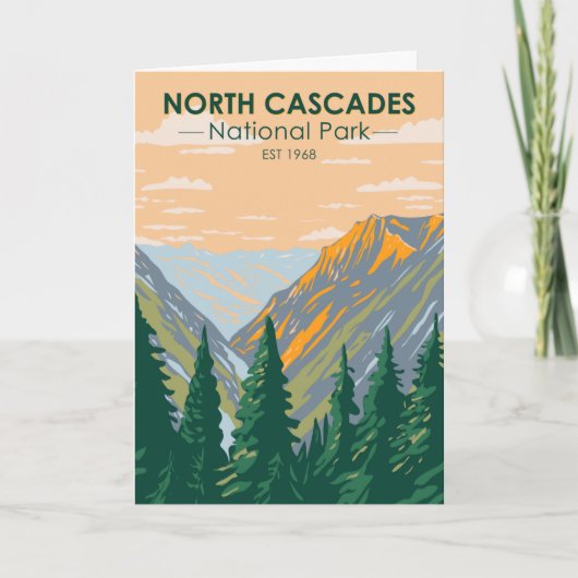 North Cascades Nationalpark Washington Vintag Karte (Vorderseite)
