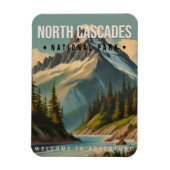 North Cascades Nationalpark Washington Vintag Magnet (Vertikal)