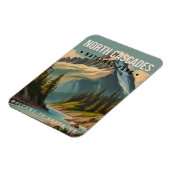 North Cascades Nationalpark Washington Vintag Magnet (Linke Seite)