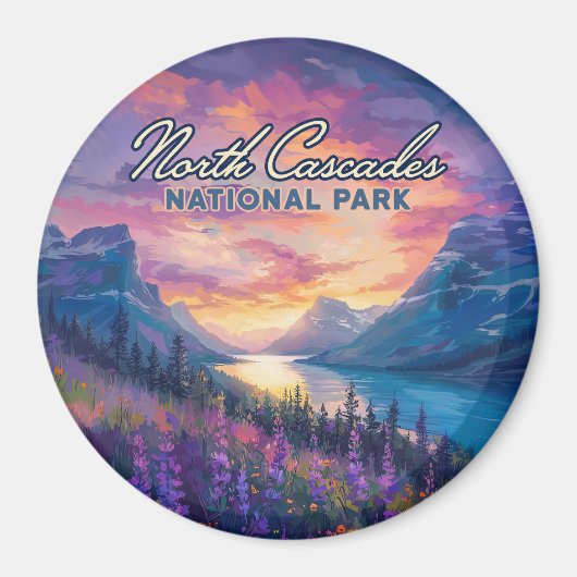 North Cascades Nationalpark Washington Vintag Magnet (Vorne)
