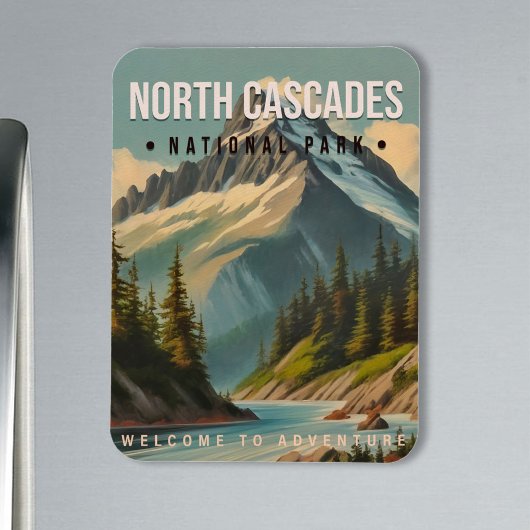 North Cascades Nationalpark Washington Vintag Magnet