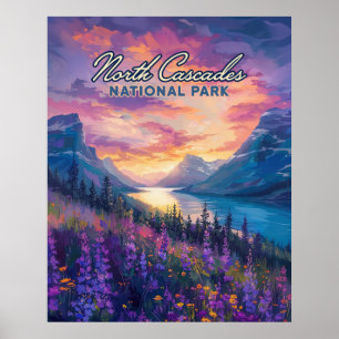 North Cascades Nationalpark Washington Vintag Poster