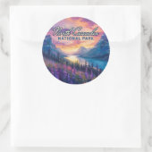 North Cascades Nationalpark Washington Vintag Runder Aufkleber (Tasche)