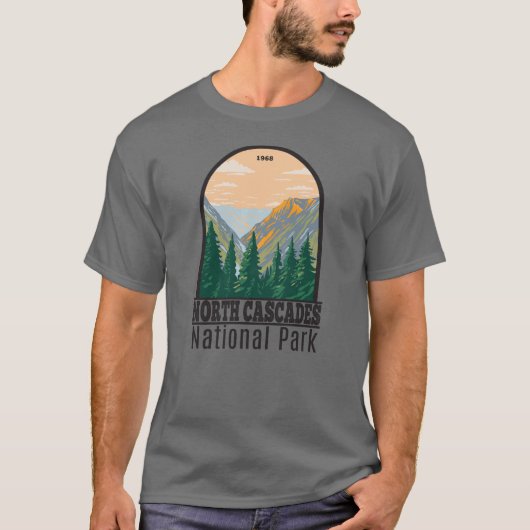 North Cascades Nationalpark Washington Vintag T-Shirt (Vorderseite)