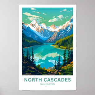 North Cascades Washington Travel Print Poster