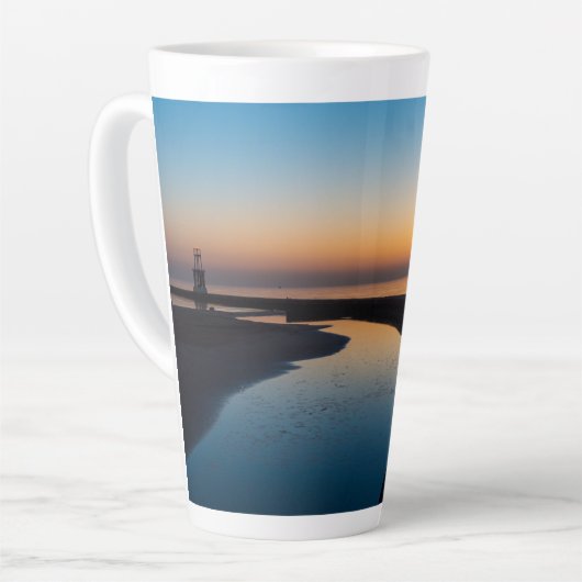 North Chicago Lighthouse Dawn Latte Tasse (Linke Ecke)