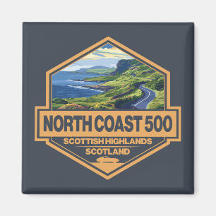 North Coast 500 Scotland Travel Art Abzeichen Magnet